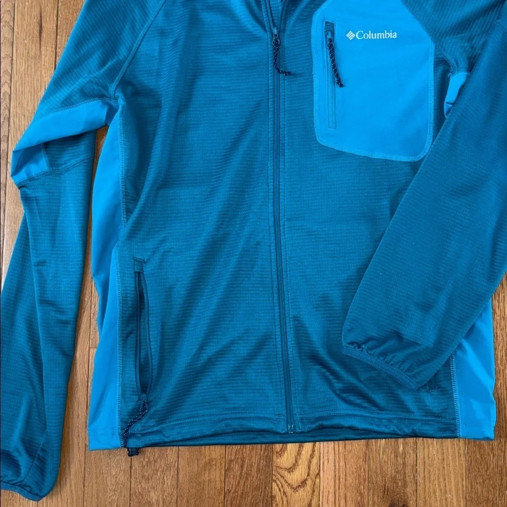 Columbia Teal Blue Women's Jacket Full Zip Hooded Sweatshirt Size Medium